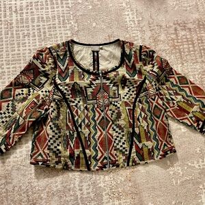EShakti Full Zip Patterned Top